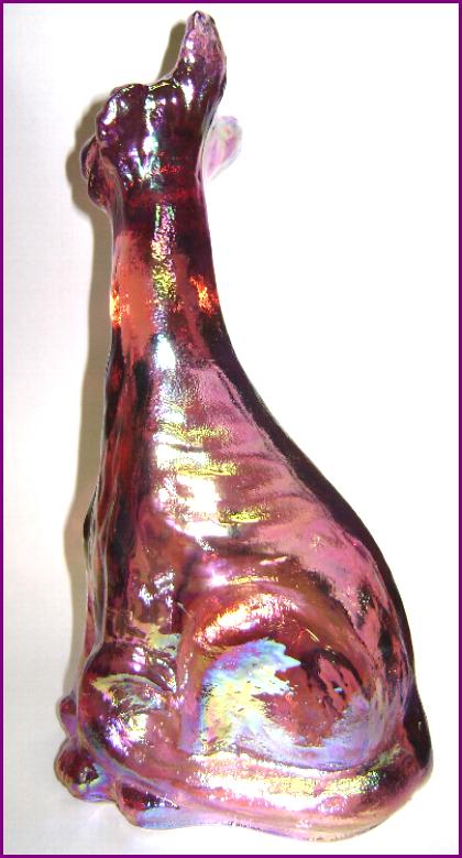 Marvelous Fenton Alley Cat Aubergine Carnival 11" Marvelous Fenton Alley Cat Aubergine Carnival 11"