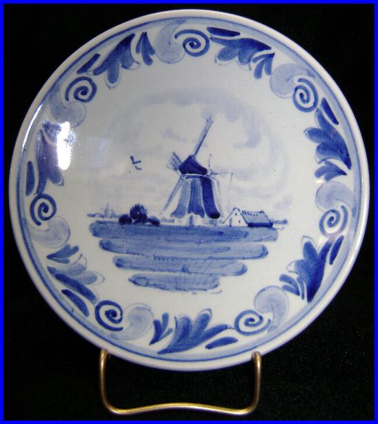 Delft Schoonhoven Plate Water Farm Windmill Wall Hanging Hand Painted Delft Schoonhoven Plate Water Farm Windmill Wall Hanging Hand Painted