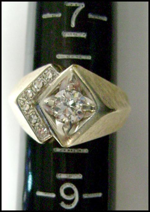 Old European Cut Diamond 14K Gold Ring Old European Cut Diamond 14K Gold Ring