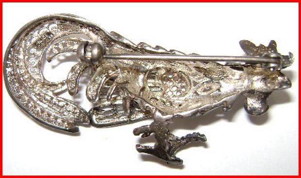 Alice Caviness Sterling Rooster Fighting Cock Brooch Pin Germany Alice Caviness Sterling Rooster Fighting Cock Brooch Pin Germany