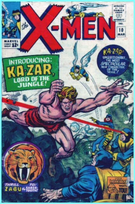 1965 Silver Age X-Men #10 VG Condition 1st Ka-Zar 1965 Silver Age X-Men #10 VG Condition 1st Ka-Zar