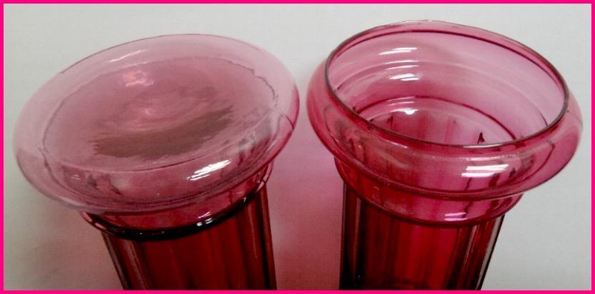 Vintage Pilgrim Cranberry Pedestal Plinth Column Vases Pair Vintage Pilgrim Cranberry Pedestal Plinth Column Vases Pair