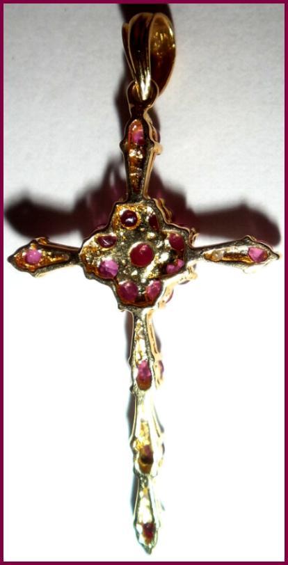 Vintage 10K Gold Diamond and Ruby Crucifix Cross Vintage 10K Gold Diamond and Ruby Crucifix Cross