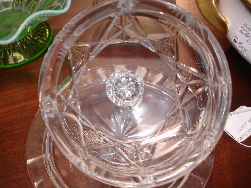 Heavy Cut Crystal Covered Butter Dish Heavy Cut Crystal Covered Butter Dish