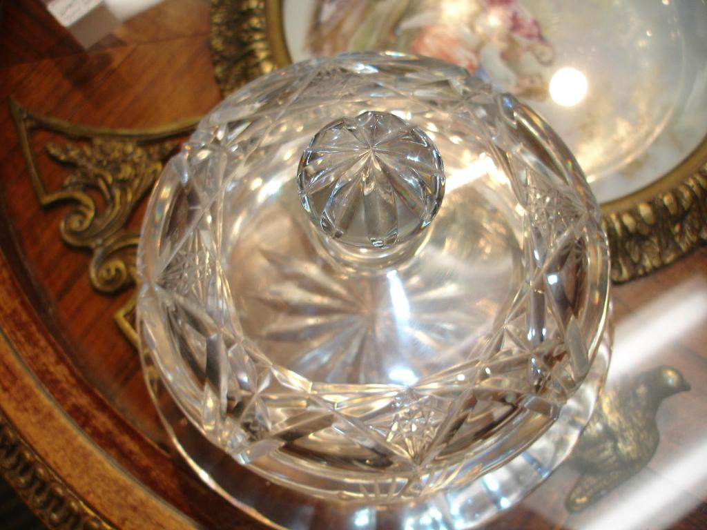 Heavy Cut Crystal Covered Butter Dish Heavy Cut Crystal Covered Butter Dish