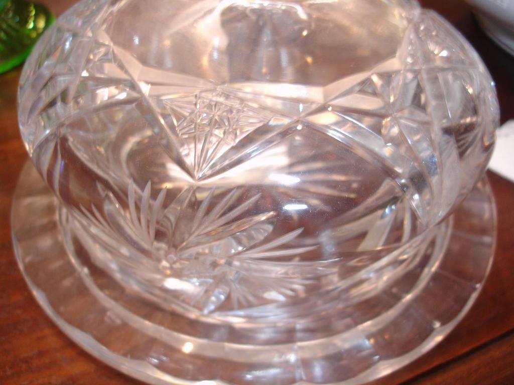 Heavy Cut Crystal Covered Butter Dish Heavy Cut Crystal Covered Butter Dish
