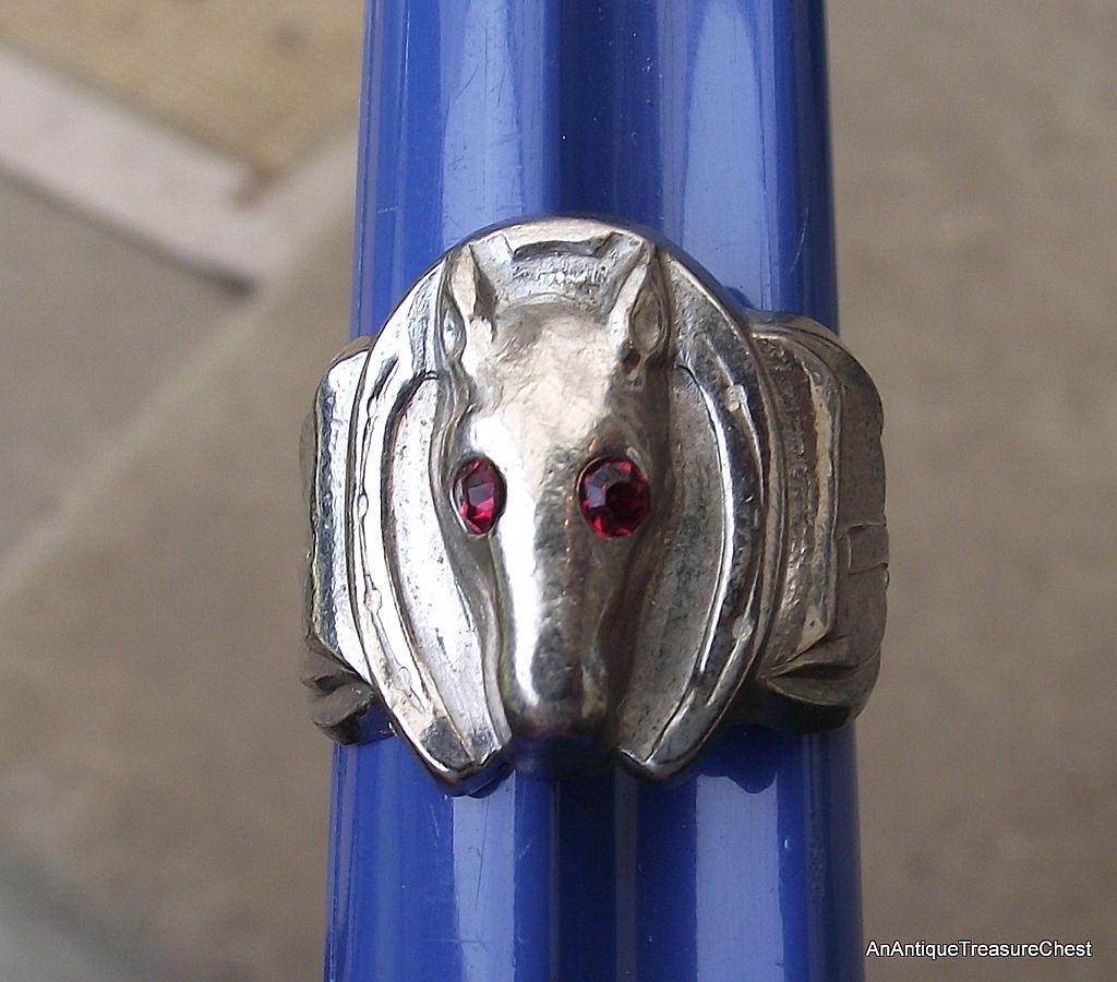 Lovely Old Horse Motif Ring, Adjustable Lovely Old Horse Motif Ring, Adjustable
