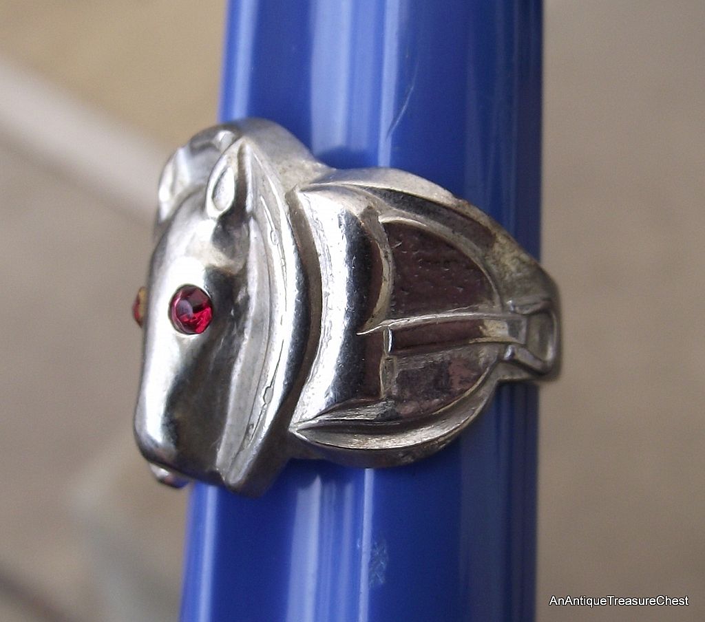 Lovely Old Horse Motif Ring, Adjustable Lovely Old Horse Motif Ring, Adjustable