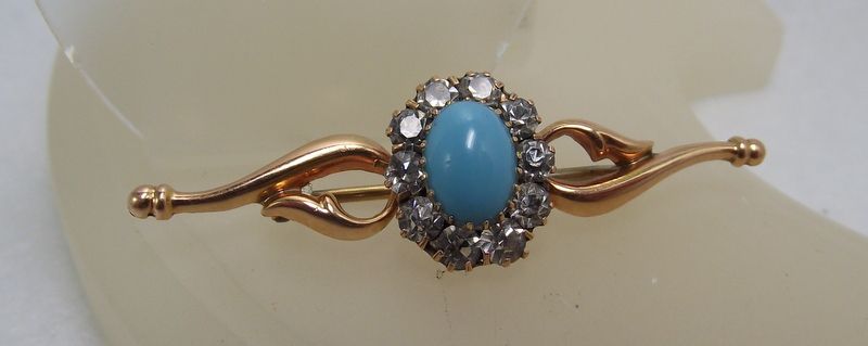 Extraordinary 14k Rose Gold Edwardian Brooch With Paste Stones! Extraordinary 14k Rose Gold Edwardian Brooch With Paste Stones!