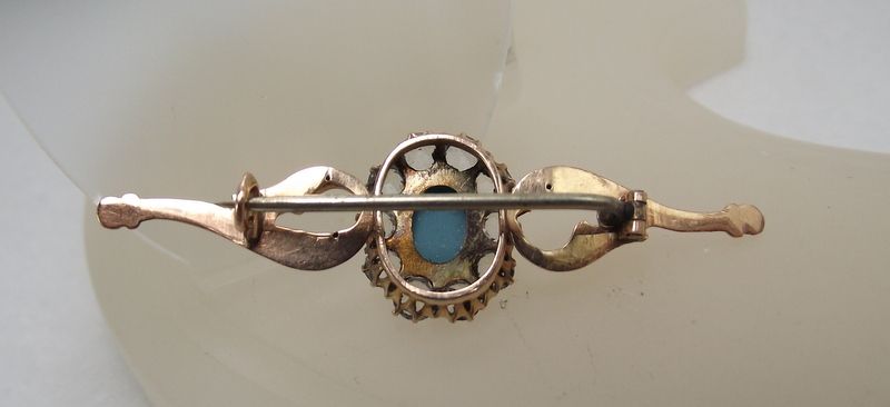 Extraordinary 14k Rose Gold Edwardian Brooch With Paste Stones! Extraordinary 14k Rose Gold Edwardian Brooch With Paste Stones!