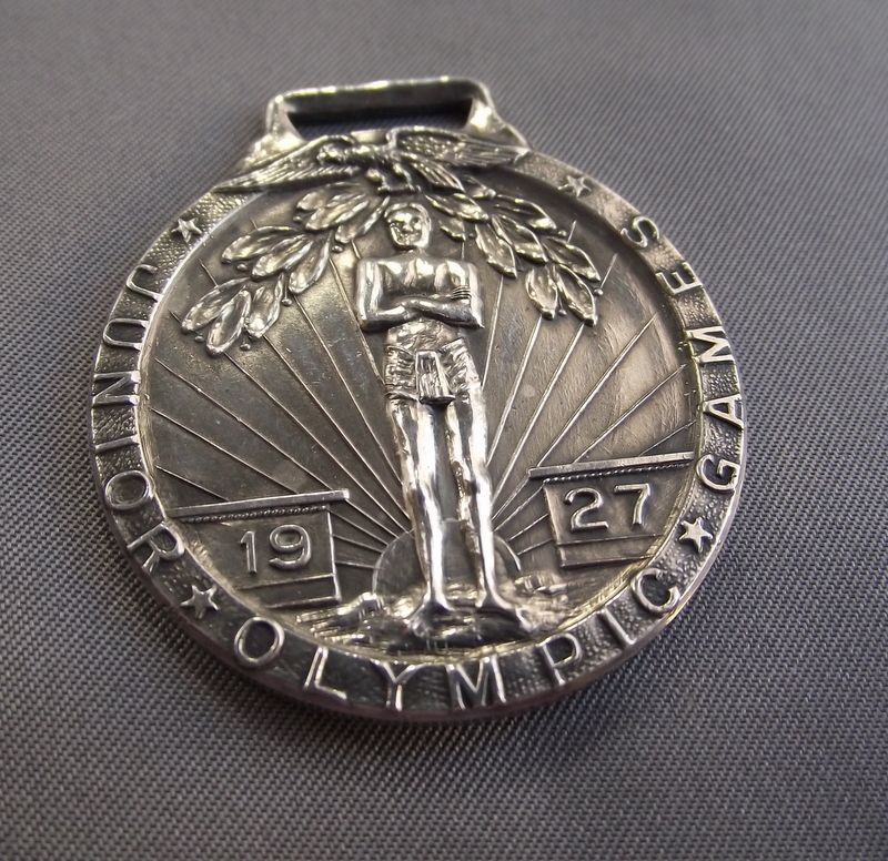 Wonderful & Rare Sterling 1927 Junior Olympics Medal! Wonderful & Rare Sterling 1927 Junior Olympics Medal!