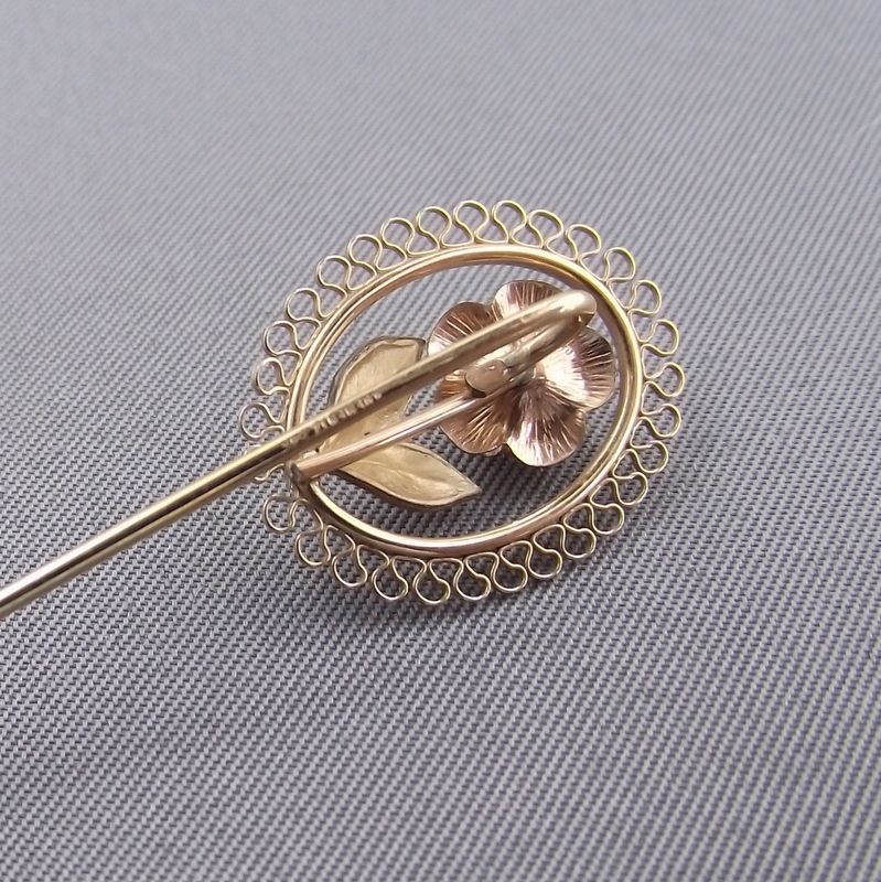 Krementz Classic Signature Rose Stickpin, Yellow & Rose Gold Finish Krementz Classic Signature Rose Stickpin, Yellow & Rose Gold Finish