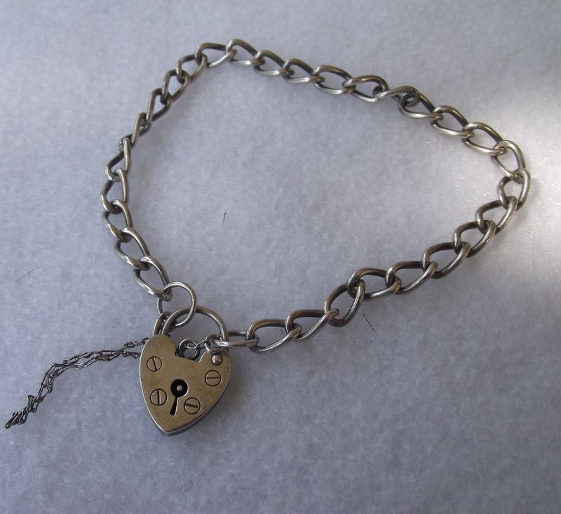 Fabulous Victorian Hallmarked Padlock Bracelet, Sterling Fabulous Victorian Hallmarked Padlock Bracelet, Sterling