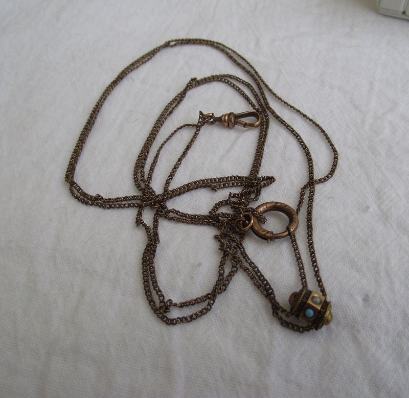Extra Long Antique Rolled Gold Watch Chain With Slide! Extra Long Antique Rolled Gold Watch Chain With Slide!