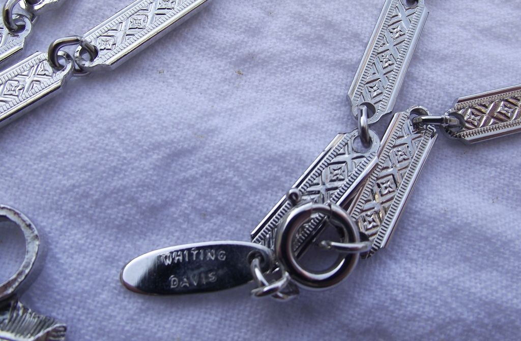 Whiting - Davis Native American Style Long Pendant Necklace, 1960s! Whiting - Davis Native American Style Long Pendant Necklace, 1960s!