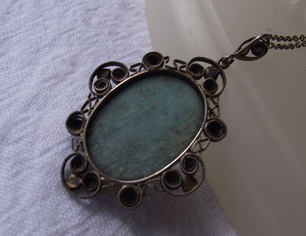Wonderful Antique Marcasite Pendant With A Beautiful Gemstone! Wonderful Antique Marcasite Pendant With A Beautiful Gemstone!