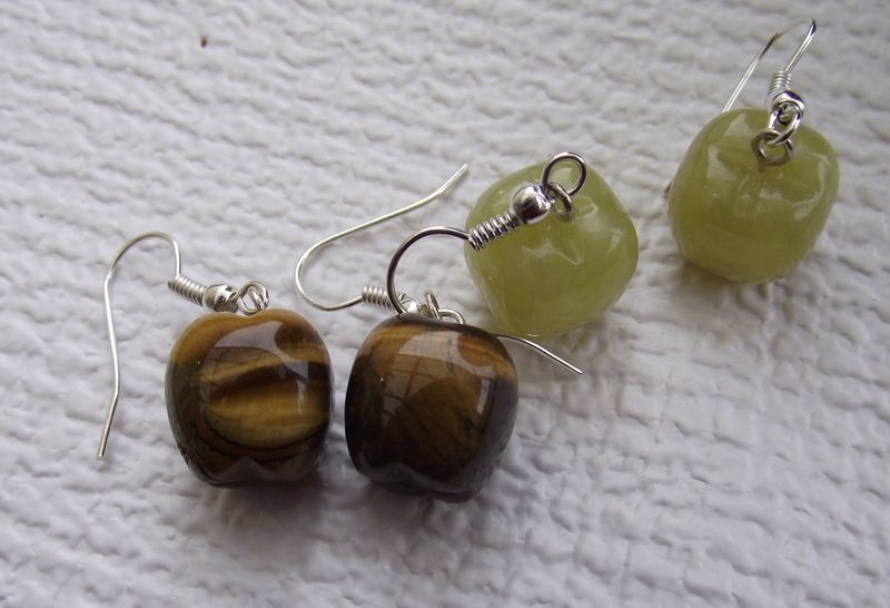 Delightful Tiger Eye Gemstone Earrings, Apples! Delightful Tiger Eye Gemstone Earrings, Apples!