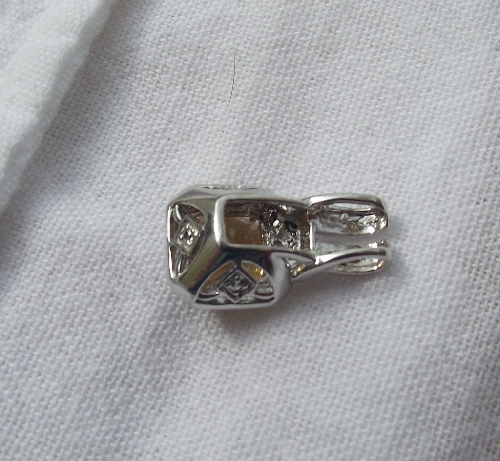 Elegant Pave' Set Diamond Sterling & Citrine Pendant, A Marvelous Gift! Elegant Pave' Set Diamond Sterling & Citrine Pendant, A Marvelous Gift!
