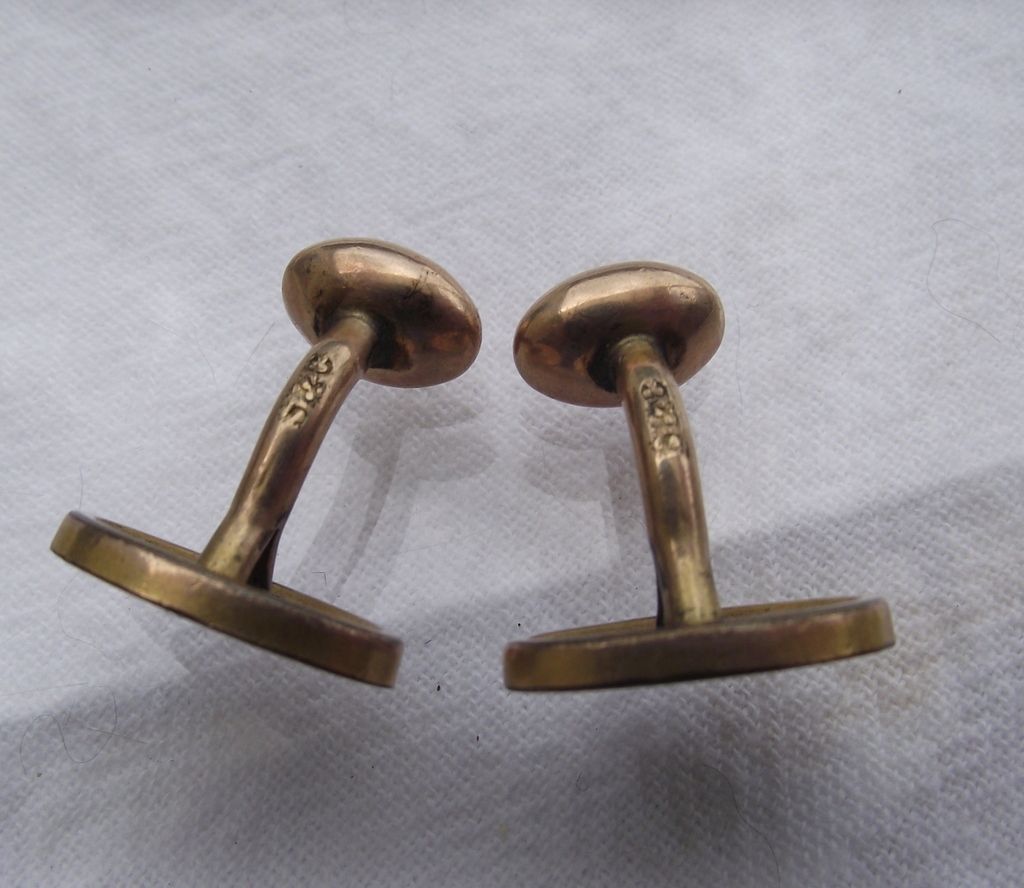 Beautiful Early Century Gold Shell Cuff Links, Fancy Engraving! Beautiful Early Century Gold Shell Cuff Links, Fancy Engraving!