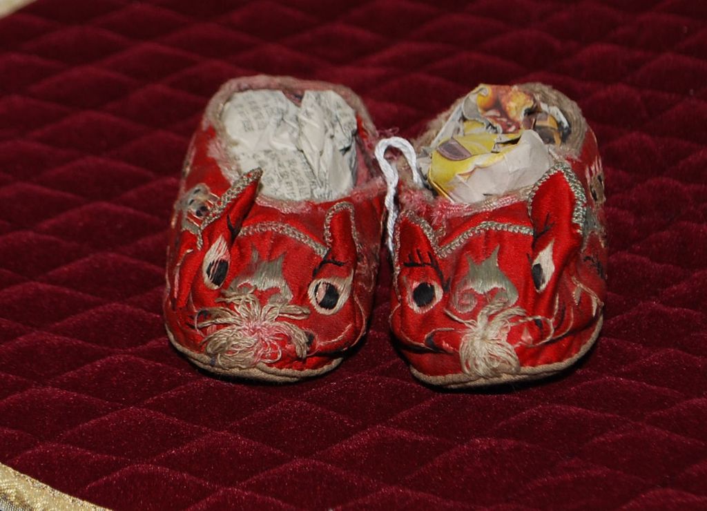 Pair of Chinese Silk Child Shoes Pair of Chinese Silk Child Shoes