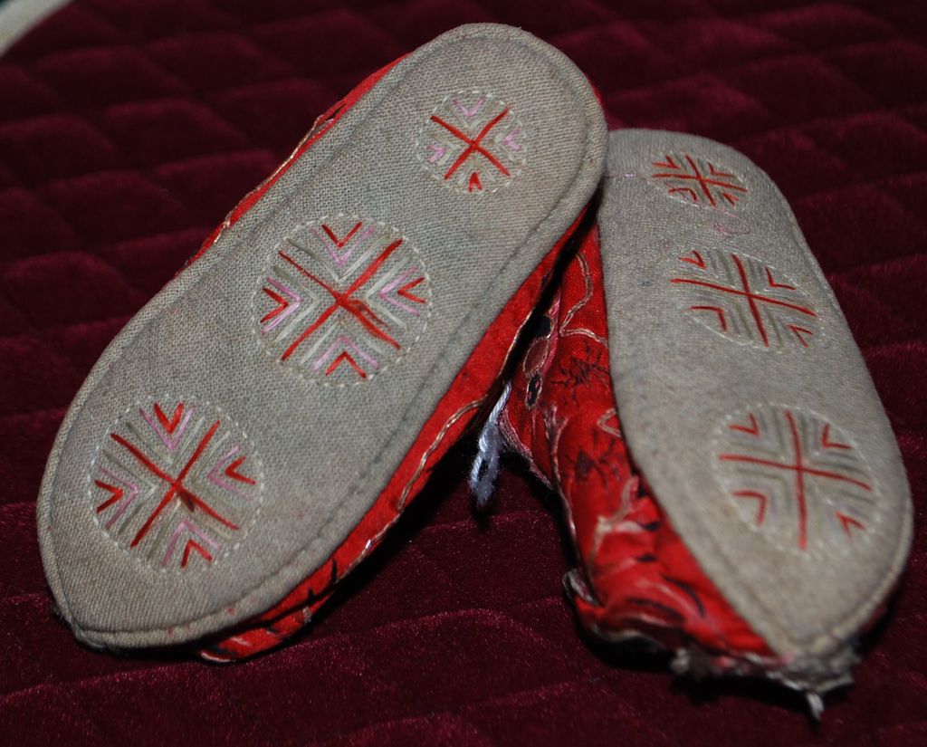 Pair of Chinese Silk Child Shoes Pair of Chinese Silk Child Shoes