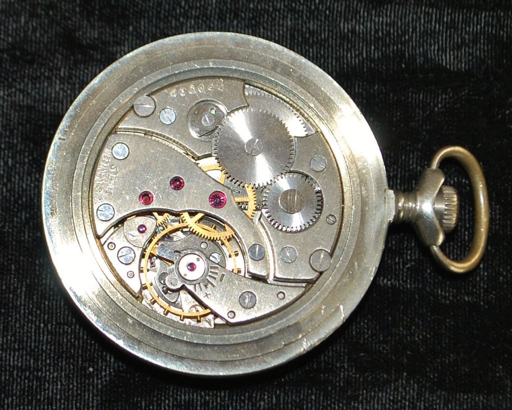 Helbros OF Nickel "Train" Pocket Watch from antiqueworldusa on Ruby Lane