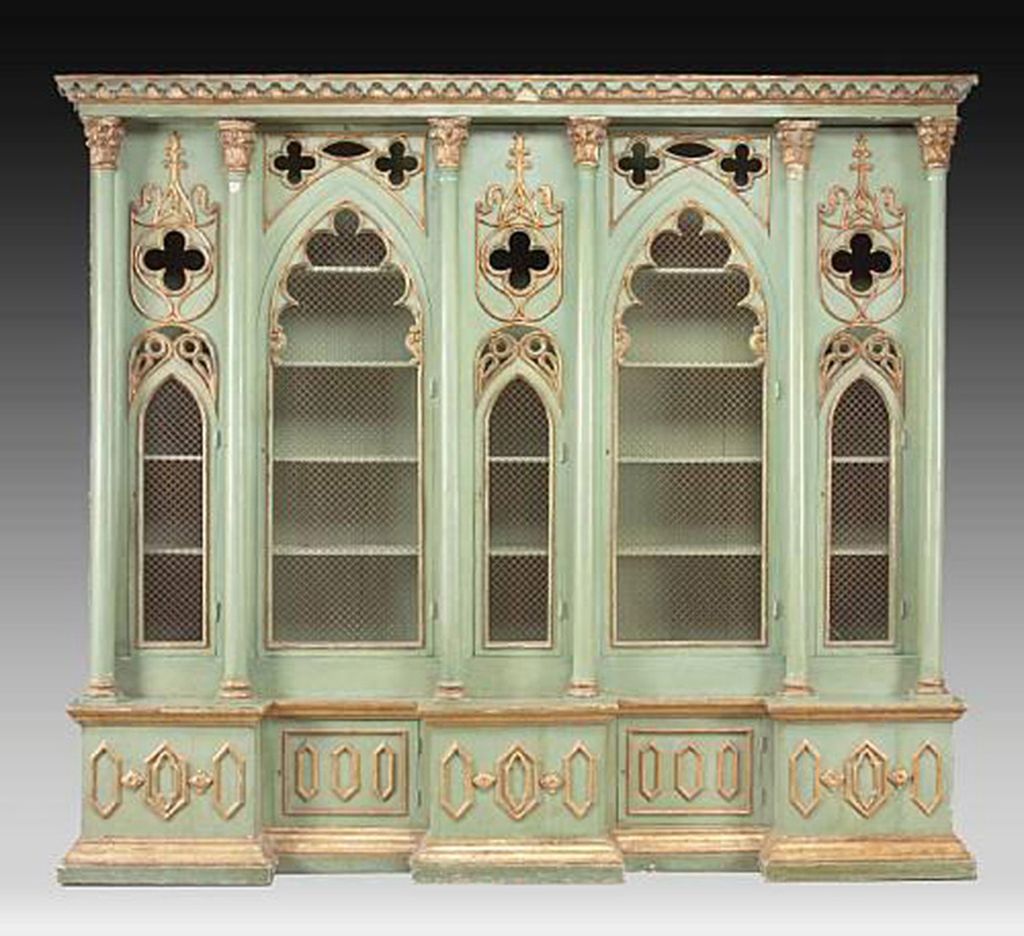 Massive Italian Painted and Parcel Gilt Cabinet Massive Italian Painted and Parcel Gilt Cabinet