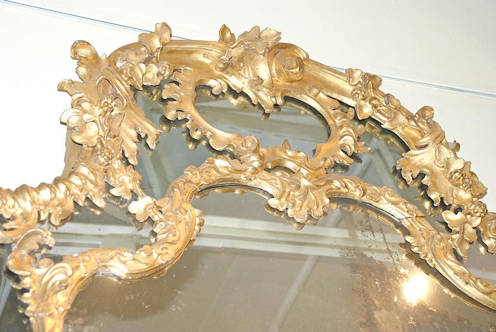 Large Gilt Mirror, Genoa, Italy Large Gilt Mirror, Genoa, Italy