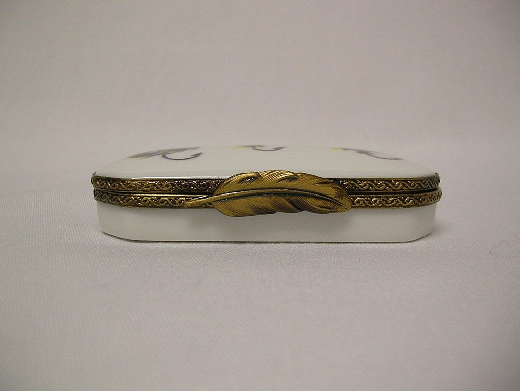 Collectible Limoges Box Decorated With Fishing Flies Collectible Limoges Box Decorated With Fishing Flies