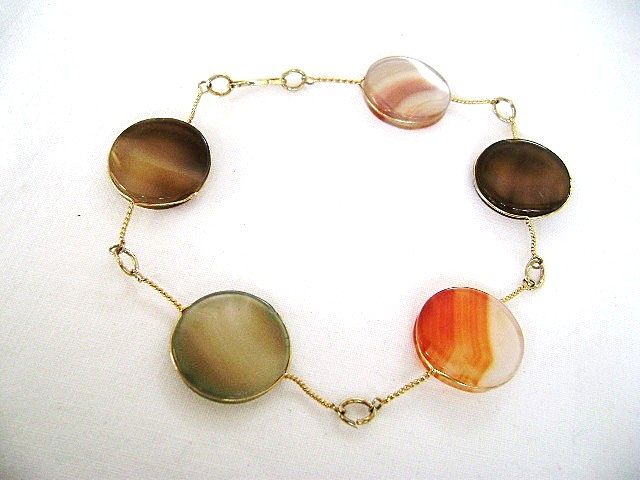 VINTAGE Stone Disc Artisan Bracelet - Carnelian VINTAGE Stone Disc Artisan Bracelet - Carnelian