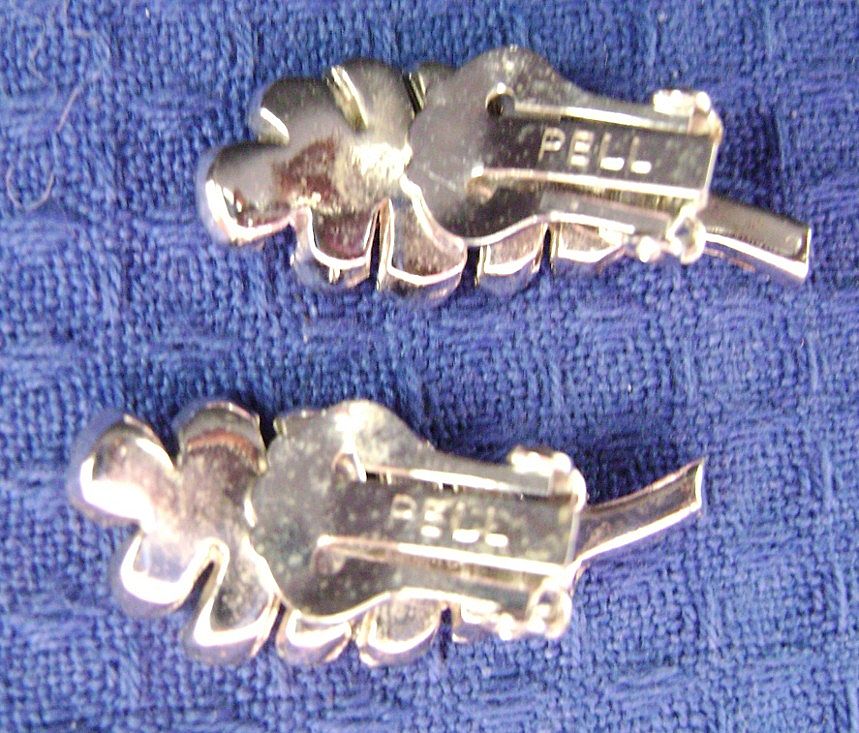 Vintage PELL Baguette & Round Clear Rhinestone Clip Earrings Vintage PELL Baguette & Round Clear Rhinestone Clip Earrings
