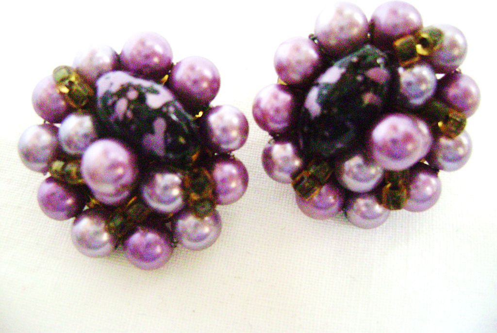 Deep Purples Glass Multistrand from Japan w/Cluster Clips Deep Purples Glass Multistrand from Japan w/Cluster Clips