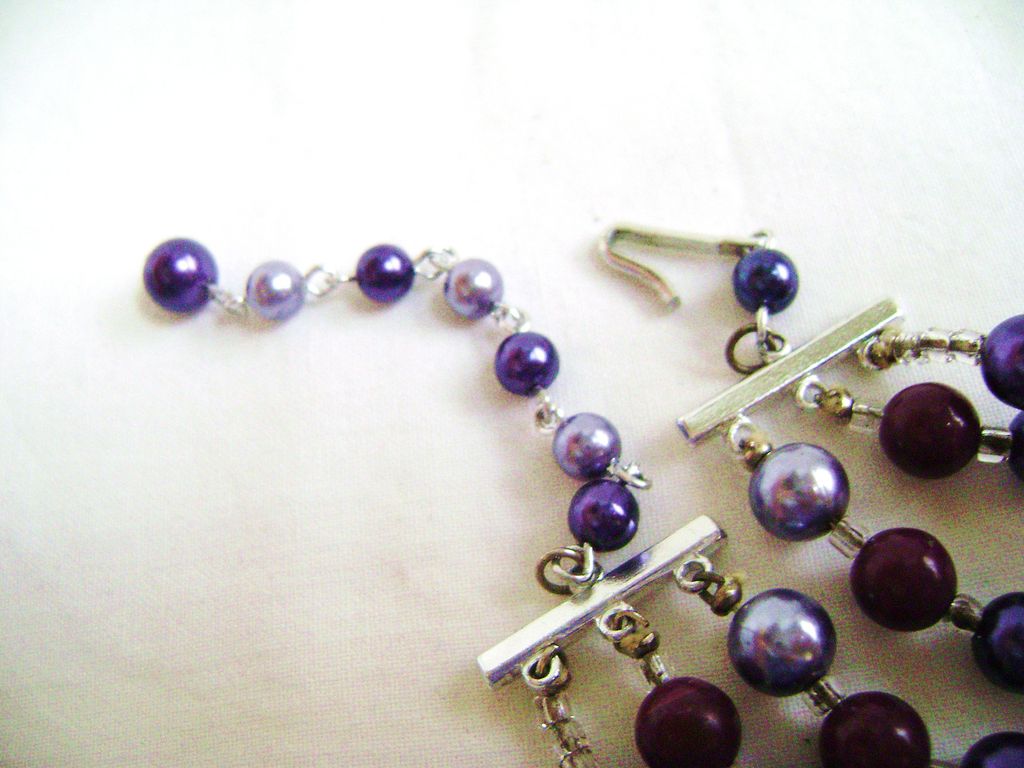Deep Purples Glass Multistrand from Japan w/Cluster Clips Deep Purples Glass Multistrand from Japan w/Cluster Clips