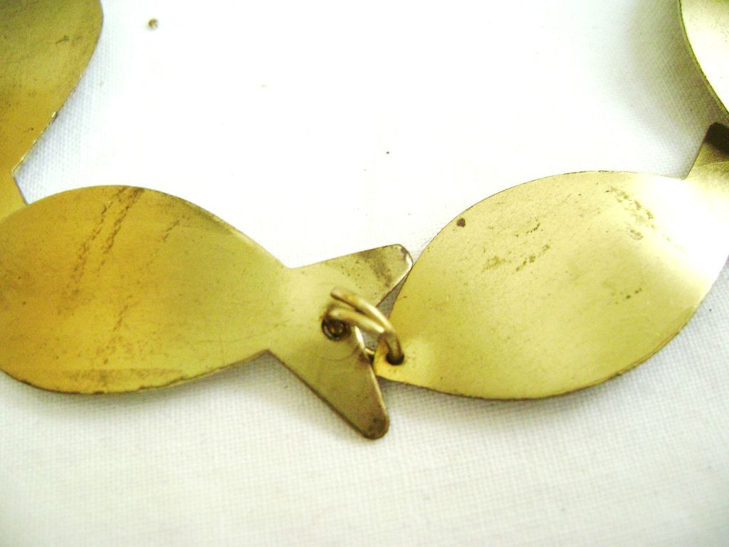 MODERNIST Handmade Vintage Brass Fish Link Bracelet MODERNIST Handmade Vintage Brass Fish Link Bracelet