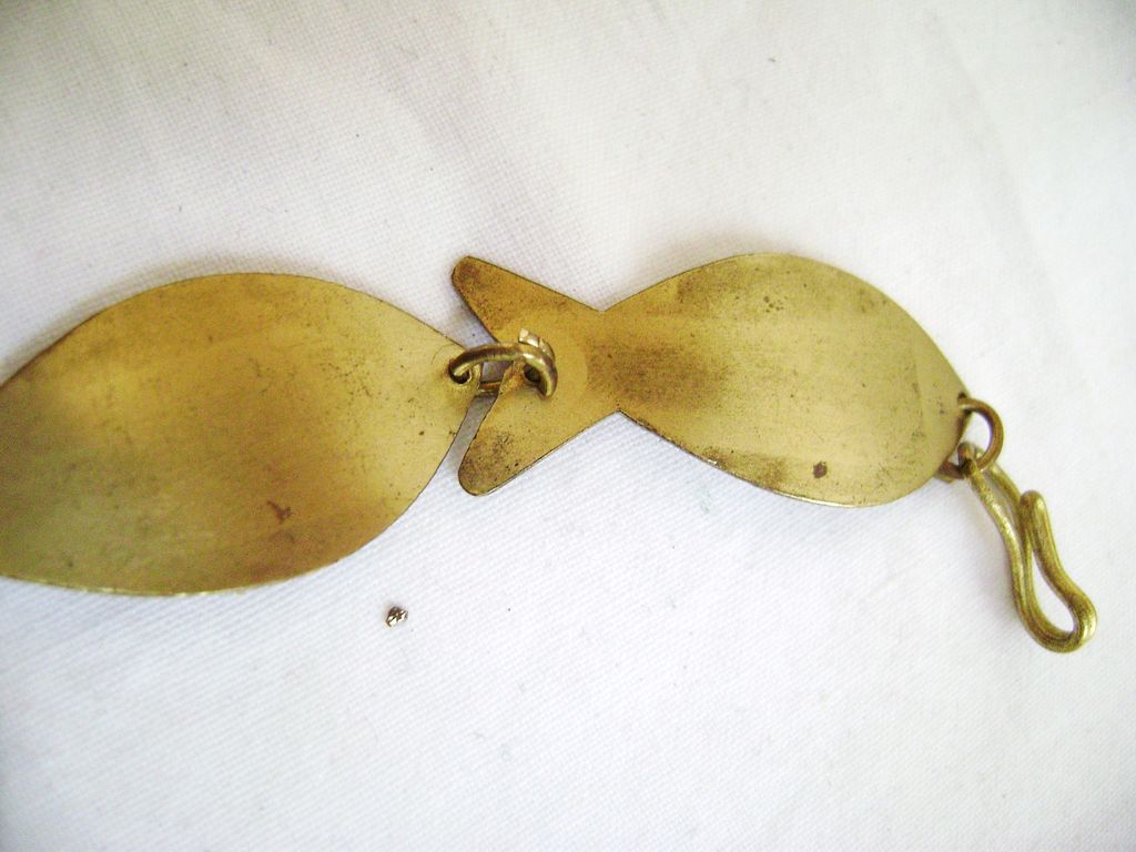 MODERNIST Handmade Vintage Brass Fish Link Bracelet MODERNIST Handmade Vintage Brass Fish Link Bracelet