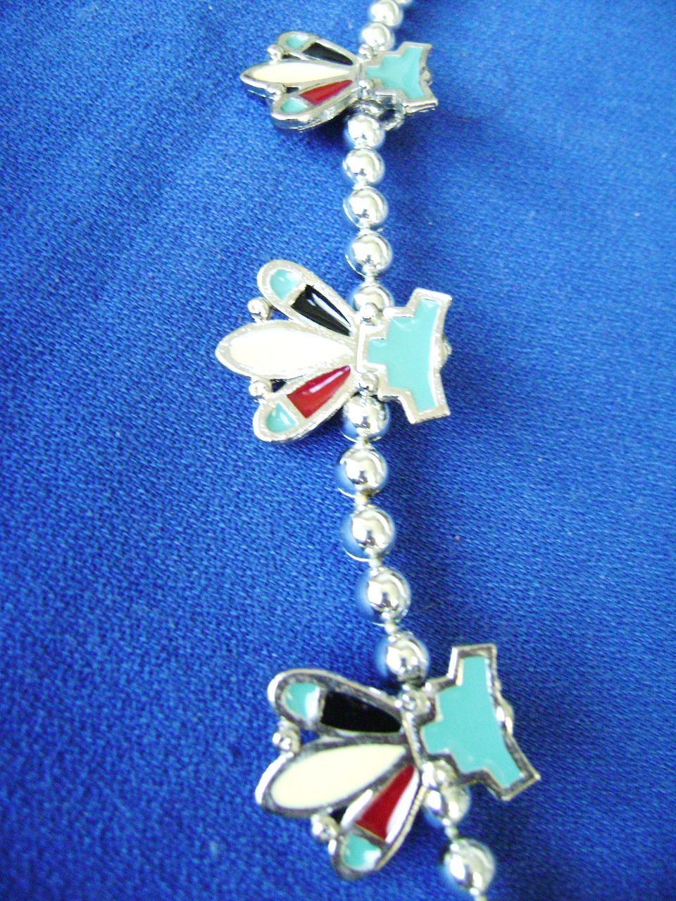 Silver Tone & Enamel Aztec Style Necklace w/Pendant Silver Tone & Enamel Aztec Style Necklace w/Pendant