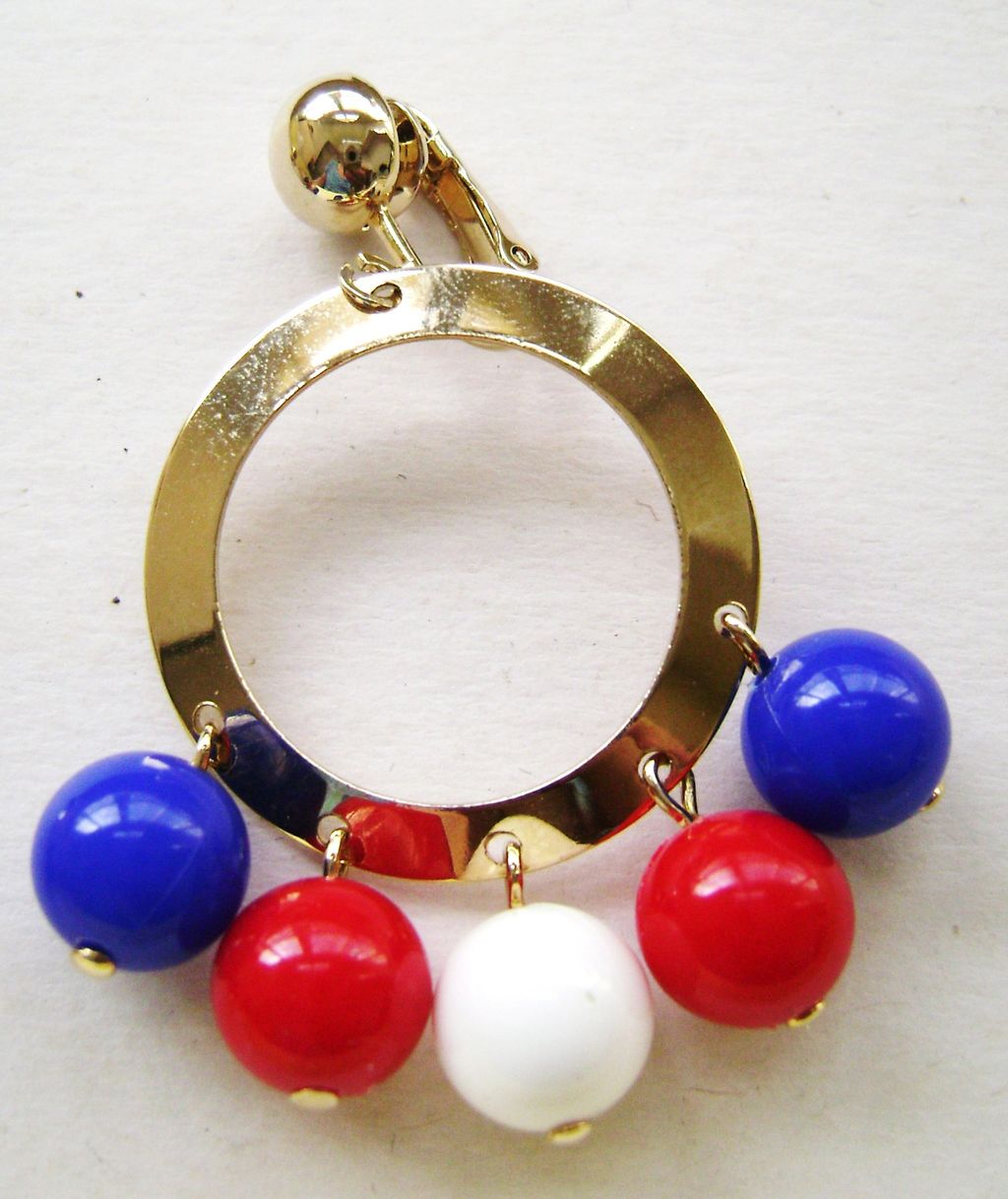 Vintage Sarah Coventry CARNIVAL Red, White & Blue Dangle Earrings Vintage Sarah Coventry CARNIVAL Red, White & Blue Dangle Earrings