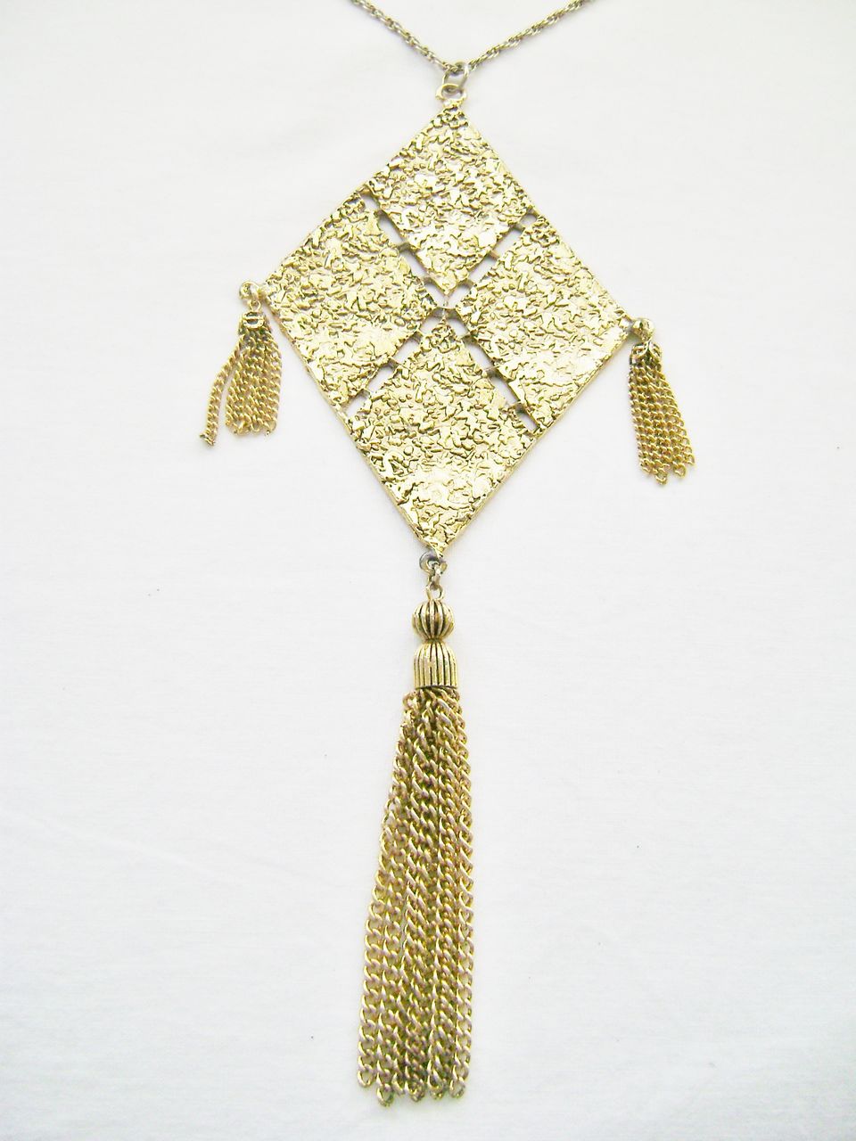 Large Retro Gold Tone Triangle Tassel Pendant Large Retro Gold Tone Triangle Tassel Pendant