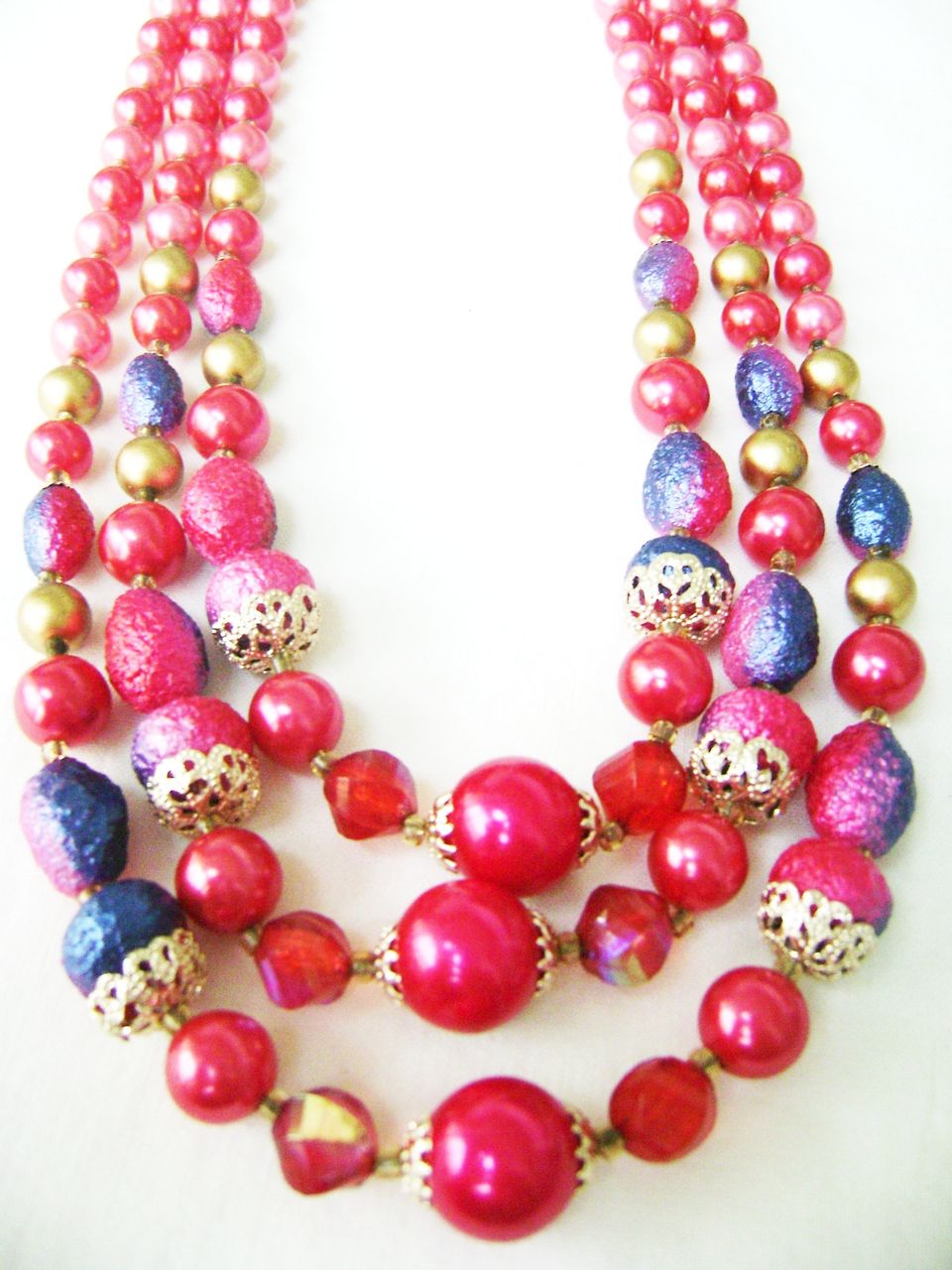 Vintage Japan Fuschia Demi Multi-Strand & Cluster Clips Vintage Japan Fuschia Demi Multi-Strand & Cluster Clips