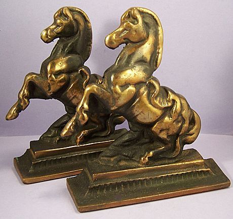 Vintage Vegne Art Deco Copper & Bronze Stallion Horse Bookends Vintage Vegne Art Deco Copper & Bronze Stallion Horse Bookends