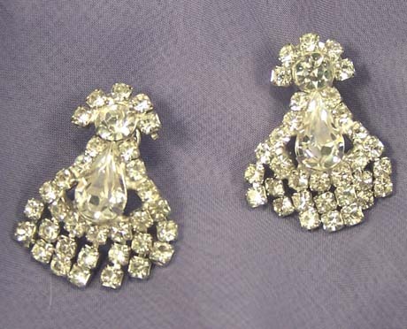 ART DECO Vintage Dangle Rhinestone Earrings ART DECO Vintage Dangle Rhinestone Earrings