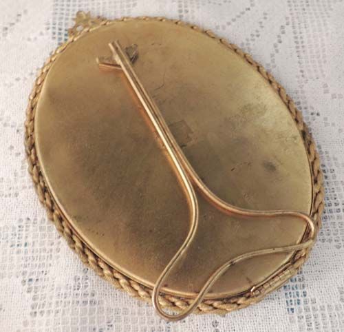 Antique Hand Painted Portrait of Lady on Copper in Oval Frame Antique Hand Painted Portrait of Lady on Copper in Oval Frame