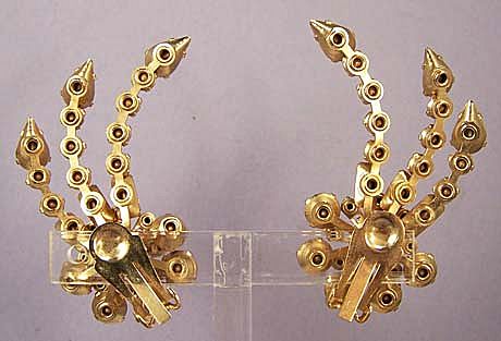 RETRO Vintage Flared Amber Rhinestone Earrings RETRO Vintage Flared Amber Rhinestone Earrings