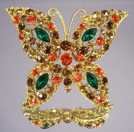 Vintage Multi Color Rhinestone Butterfly Brooch - Wow! Vintage Multi Color Rhinestone Butterfly Brooch - Wow!