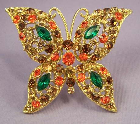 Vintage Multi Color Rhinestone Butterfly Brooch - Wow! Vintage Multi Color Rhinestone Butterfly Brooch - Wow!