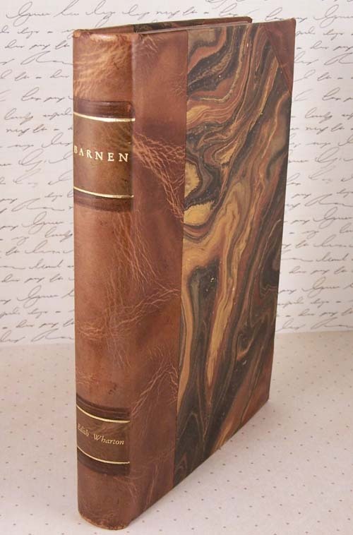 EDITH WHARTON Decorative Vintage Leather Book Titled Barnen EDITH WHARTON Decorative Vintage Leather Book Titled Barnen