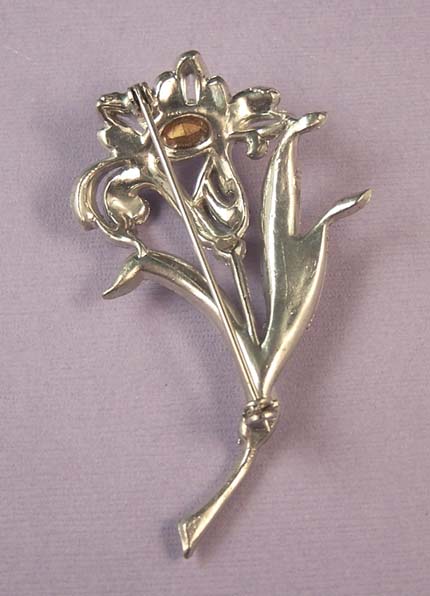 ART DECO Rhinestone Floral Flower Brooch ART DECO Rhinestone Floral Flower Brooch
