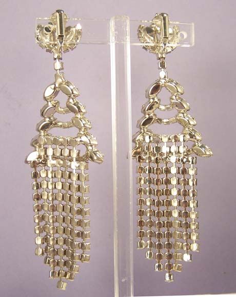 OMG Vintage Duster Runway Chandelier Rhinestone Earrings OMG Vintage Duster Runway Chandelier Rhinestone Earrings