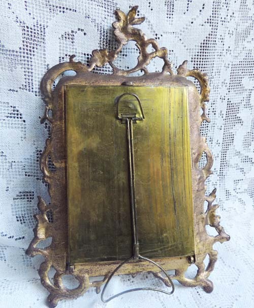 ART NOUVEAU Ornate Antique Floral Enamel Brass Photo Picture Frame ART NOUVEAU Ornate Antique Floral Enamel Brass Photo Picture Frame