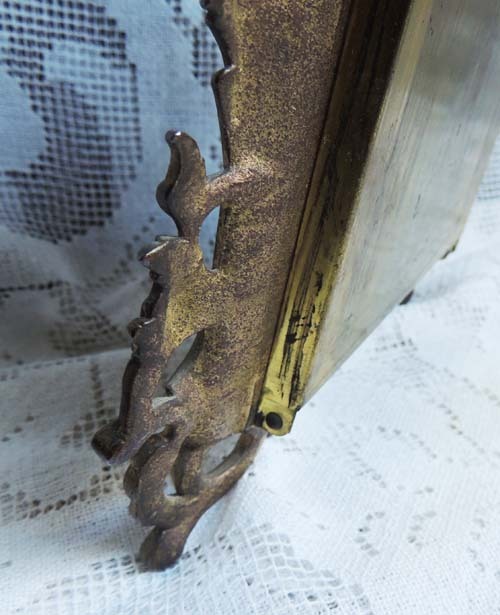 ART NOUVEAU Ornate Antique Floral Enamel Brass Photo Picture Frame ART NOUVEAU Ornate Antique Floral Enamel Brass Photo Picture Frame